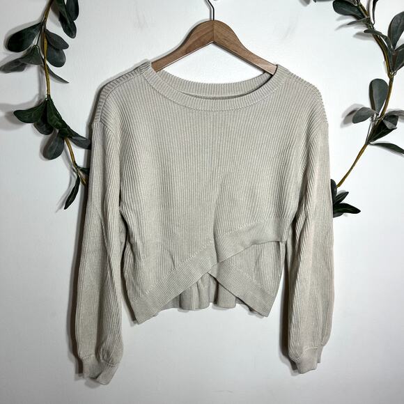 NWOT Lululemon Cream Reversible Crossover Sweater - Picture 3 of 4